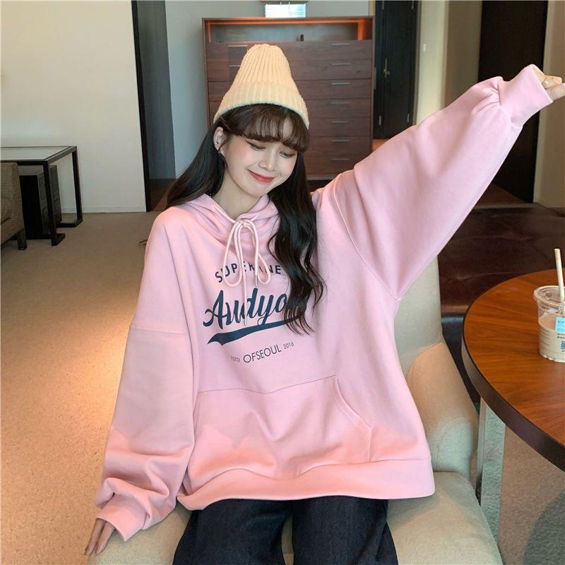 Damen Kapuzenpullover mit Kapuze, warm, weich, gepolstert, verdickter Kapuzenpullover, lockeres Studententemperament, Retro-Freizeit, Herbst und Winter, Kapuzenpullover