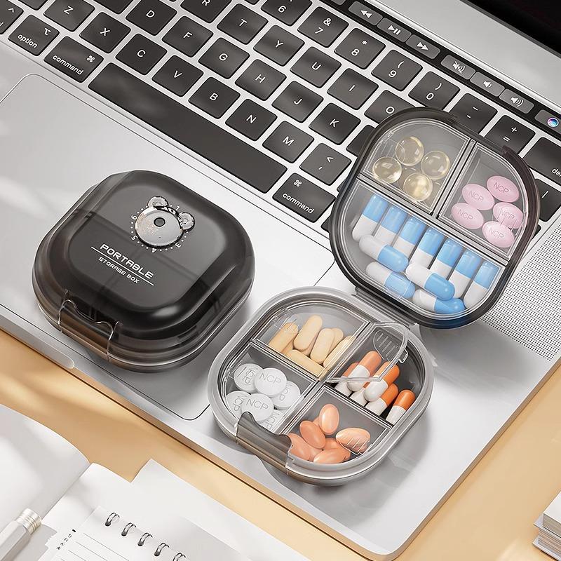 Medicine box portable, medicine packing box seven days a week, three meals a day, sealed mini, small medicine box for the elderly