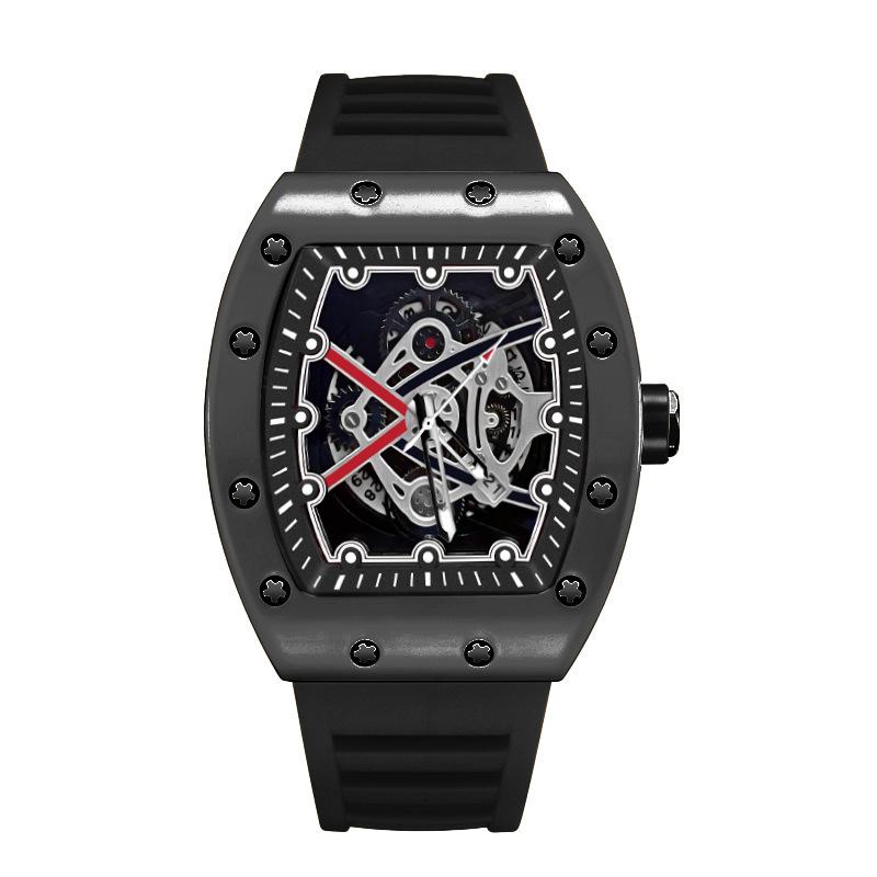 ZIDO Black Warrior 1707 Men's Automatic Luminous Waterproof Skeleton Watch