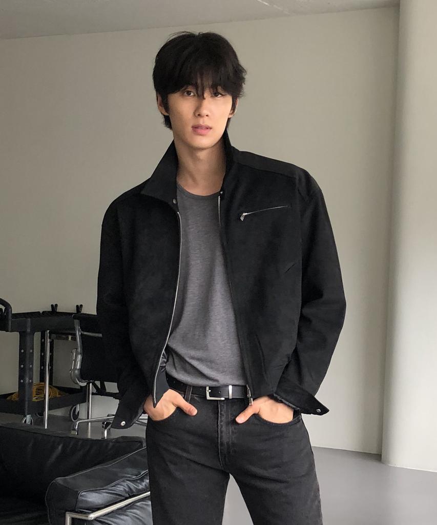 THEY Suede Collar Blouson Jacket_Black