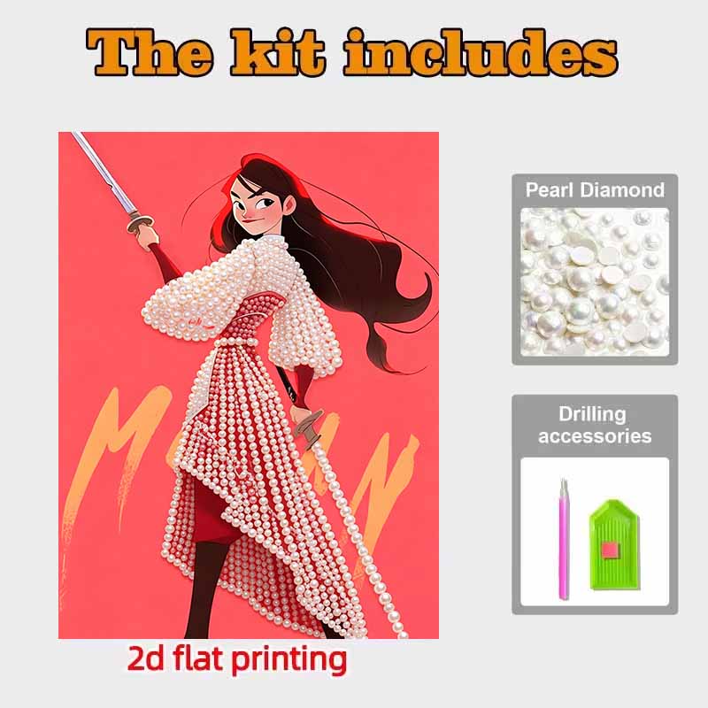 Disney Pearl Painting Mulan DIY Pearl Painting Gem Art Pearl Dot Painting Picture Crafts Adult Beginner Gifts Home Decor