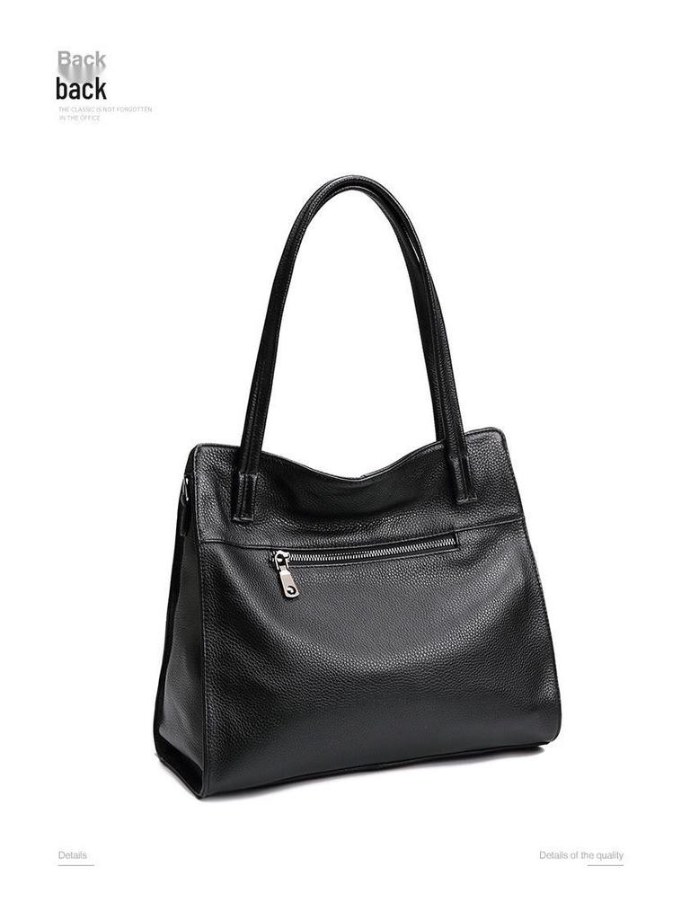 Qian Dian Women's 2025 Fashion Genuine Leather Large Capacity Cowhide Shoulder Crossbody Bag