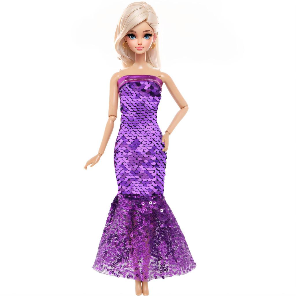 5 PCS/Set Fashion Doll Dress Shiny Fishtail Clothes for 30cm Doll Kids Toy Gift Accessories
