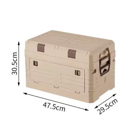 Double-Layered Picnic Storage Box, Folding Design for Outdoor Use with Multi-Functional Organizer