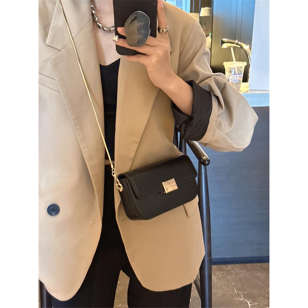 Premium Sense Of Niche Light Luxury Snake Bone Chain Small Square Bag Female Crossbody Simple Box Small Bag
