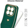 Coque pour Xiaomi Redmi Note 15 Pro 5G, Silicone Motif Cœur Antichoc Slim - Vert Nuit