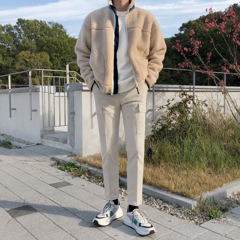 Lamb Wool Jacket Men's Polar Fleece Autumn and Winter Korean Style Loose Thickened Versatile Casual Jacket