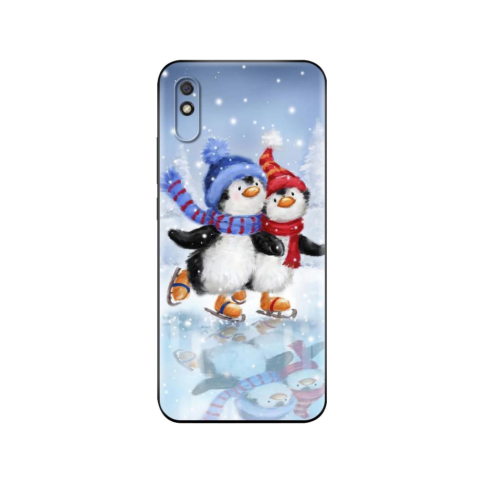 Black tpu Case For Xiaomi Redmi 7A 8 8A 9 9A 9C Case Redmi Note 8T 8 Pro T Note 9 9S 9 Pro Case Christmas New Year