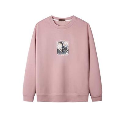 Men's Chinese Ink Floral Print Round Neck Sweatshirt