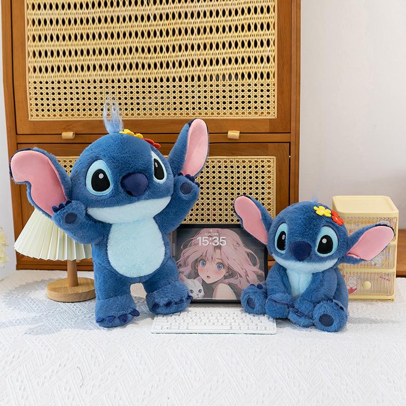 Sakura Pink Stitch Plush Toy with Flowers - Valentine's Day Gift for Girls