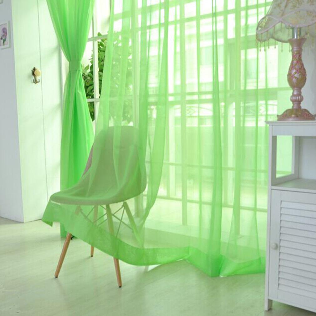 Colorful Floral Sheer Valances Tulle Curtains for Door/Window - Light Filtering