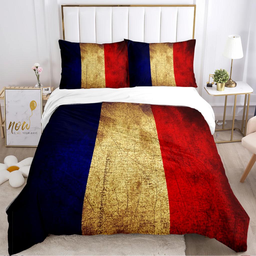US UK National Flag Digital Polyest Duvet Cover Bedding Sets Soft Quilt Cover and Pillowcases for Teens Single/Double/Queen/King