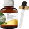 Levenmooi Niaouli (Melaleuca quinquenervia) Pure & Natural etherische olie van therapeutische kwaliteit in een glazen pot.