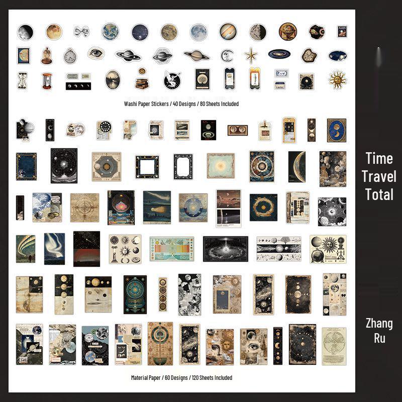 Коллекция Infeel.Me Time: Ретро-паттерн Наклейки для журнала - Упаковка 200 листов