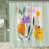 1pc Modern Minimalist Flowers Shower Curtain Floral Design Perfect Bathroom Decorative Bathroom Shower Curtain With Hooks