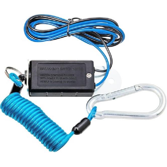 Trailer Breakaway Switch 4ft Brake Away Coiled Cable Large Carabiner, RV Camper