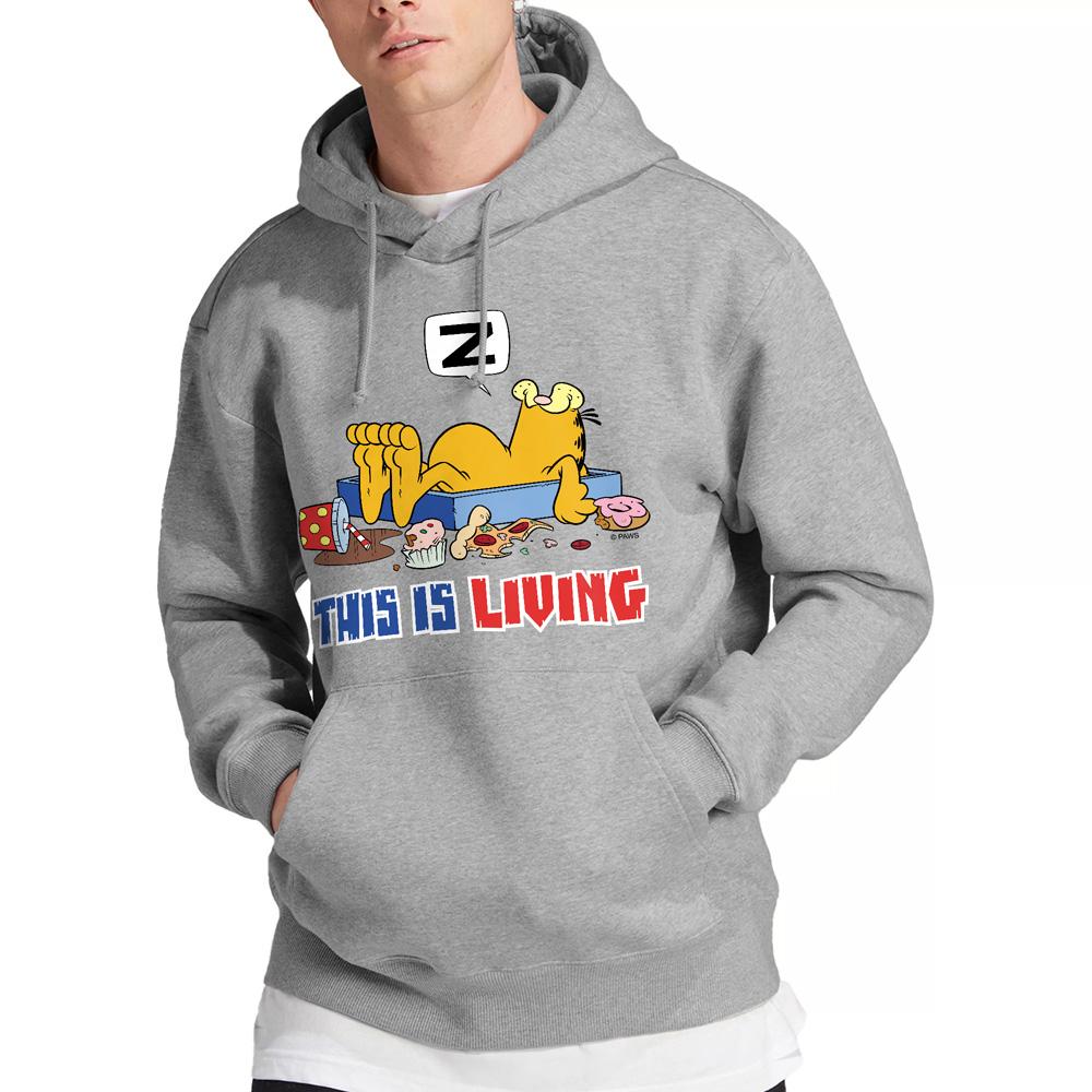 Garfield Mens This Is Living Hoodie