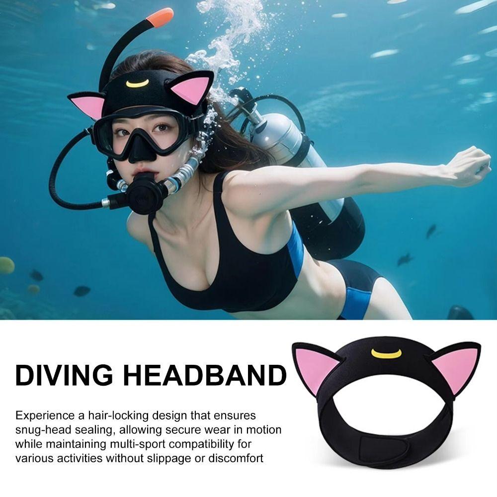 Wetsuit Hood Diving Headband Clear Vision Cat Ears Swimming Headband Outdoor Diving Hat  Beach