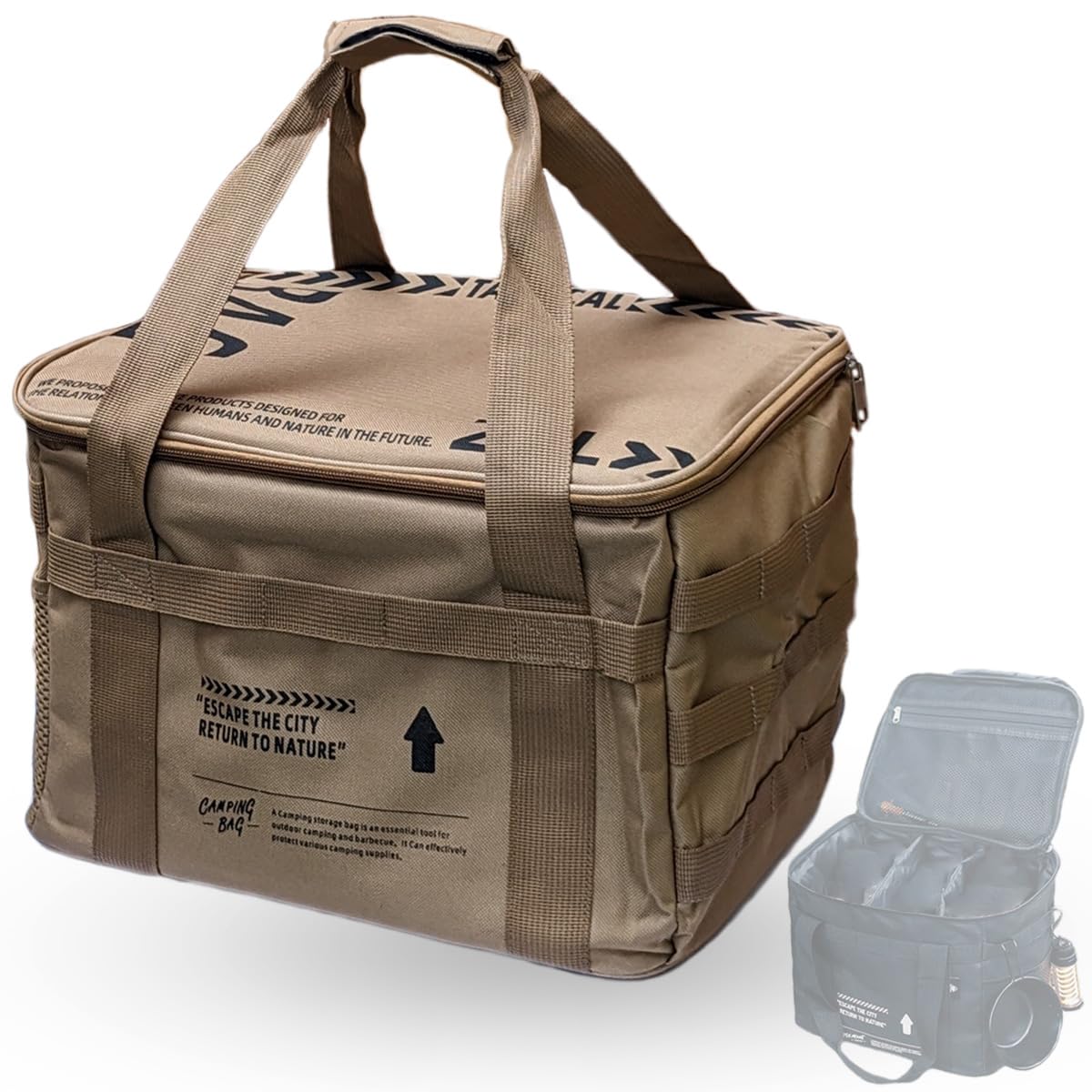 

OAKRAFT Soft Container Gear Case/Container Bag for Outdoor Use, Gear Container, Gear Box, Tableware, Cookware, Camping Gear, Storage Bag (Sand Beige)