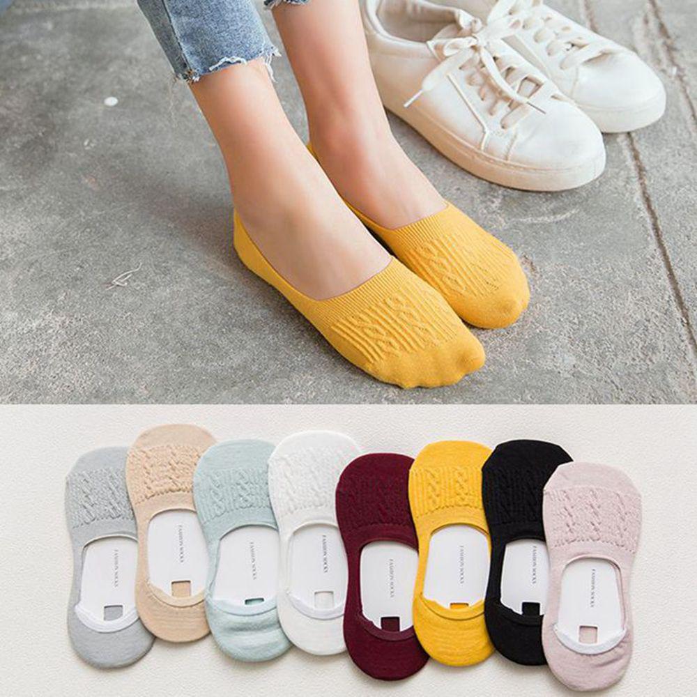 Women Breathable Non-slip Low Cut Boat Socks Cotton Ankle Hosiery