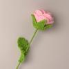 1PC Knitted Flower Rose Fake Flowers Bouquet Wedding Party Decoration Hand Knitting Crochet Woven Artificial Flower Table Decor