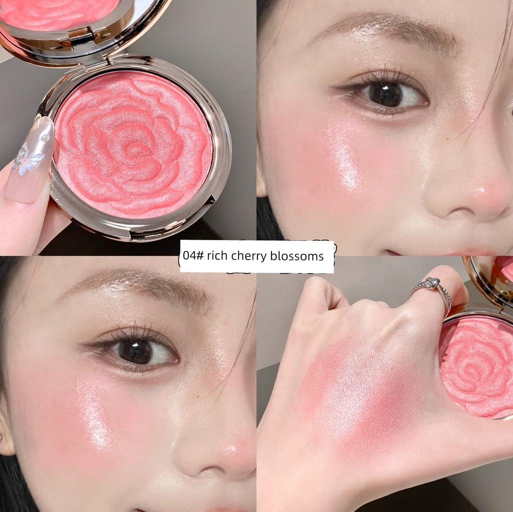 2026 New Popular Model Kakashow Petal Rose Blush and Highlighter All-In-One Palette with Pearlescent Effect for a Bright and Natural Look