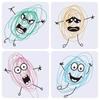 Good-For Cup Scrapbook Art Craft DIY Decoration, 960Pcs Black Eye Mouth Stickers In 48 Cartoon Face Expression Design