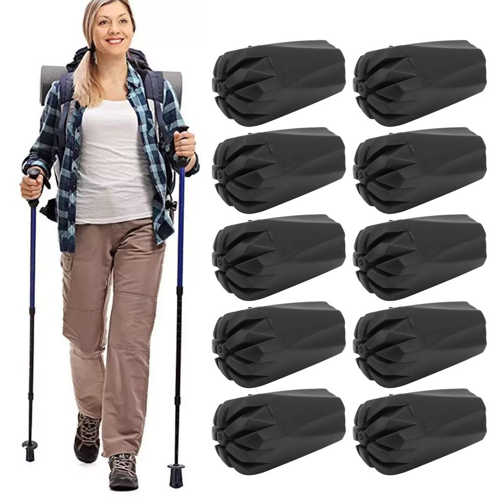 10Pcs Climbing Poles Rubber Tip Foot Cover Walking Stick Tip Protectors Hiking Accessories