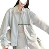 Women's Pink Patchwork Turn-Down Collar Jacket - Retro American Baseball Uniform Style for Spring & Autumn