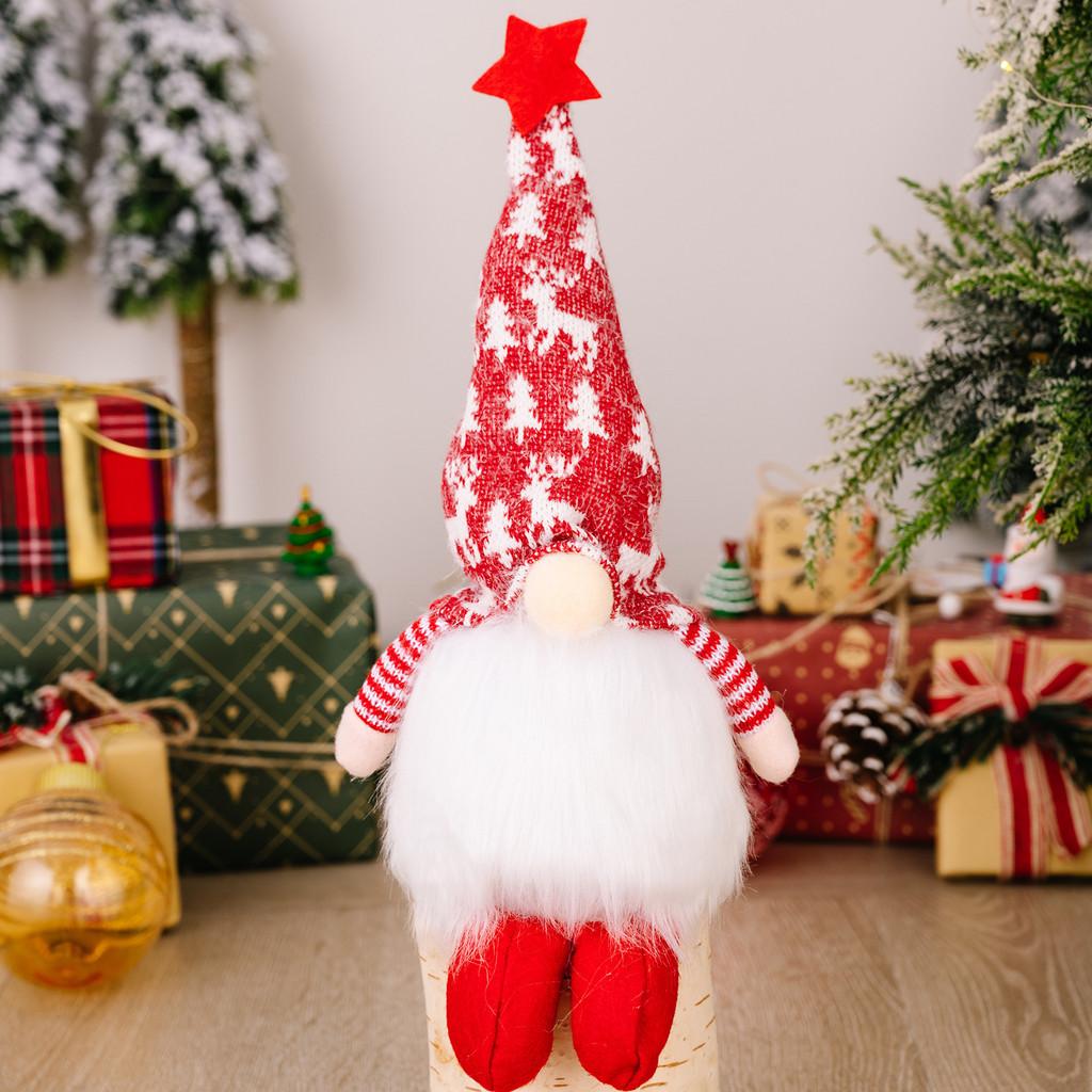 

Мультяшный милый гном с ножками в красной и серой ткани Идеальный Рождественский для Red Standing Gnome