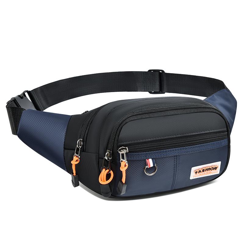 Herren Wasserdichte Hüfttasche - Unisex Bauchtasche Umwandelbar zur Brust Sling (Lauf-/Reise-Hüftgurt mit sicheren Taschen) blau