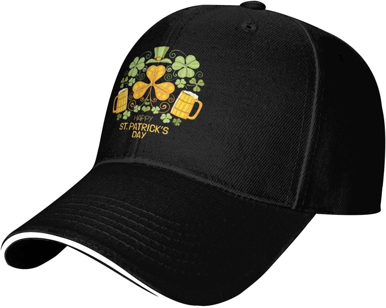 

Four Leaf Clover St Patrick Day Baseball Cap Adjustable Cotton Casual Adult Baseball Hat One Size