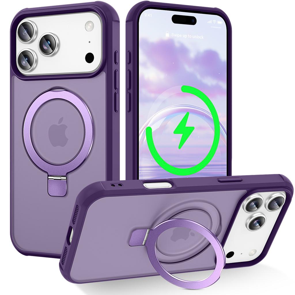 Applicable To iPhone17ProMax Yingfeng Magnetic Suction Bracket Mobile Phone Case Apple 16Pro Anti-drop 15 Protective Case