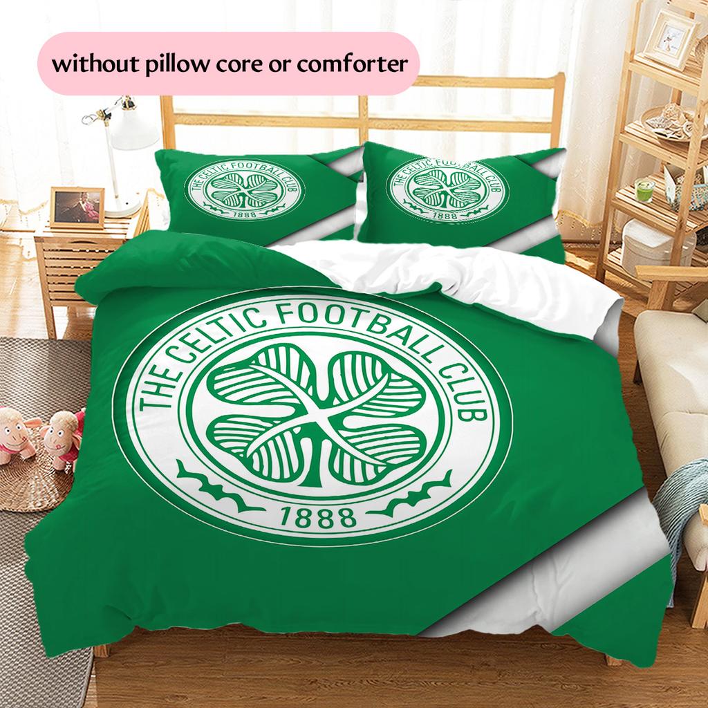 Celtic Football Club  Pattern Bedding Quilt Set  Home Decoration  Gift (1 * duvet cover + 2 * pillowcase  without core)