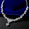Women Bridal Jewelry Set Elegant Fashionable Diamond Alloy Necklace + Earring Set
