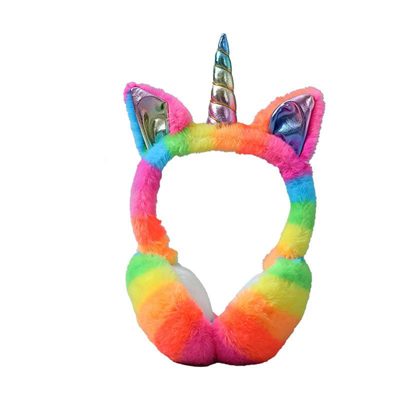 

Наушники теплые детские Tie Dye красочные Единорог мягкие меховые наушники популярные плюшевые детские уши крышка прекрасный головной убор