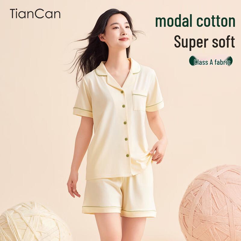 Women s Modal Button-Up Short Sleeve Pajama Set L