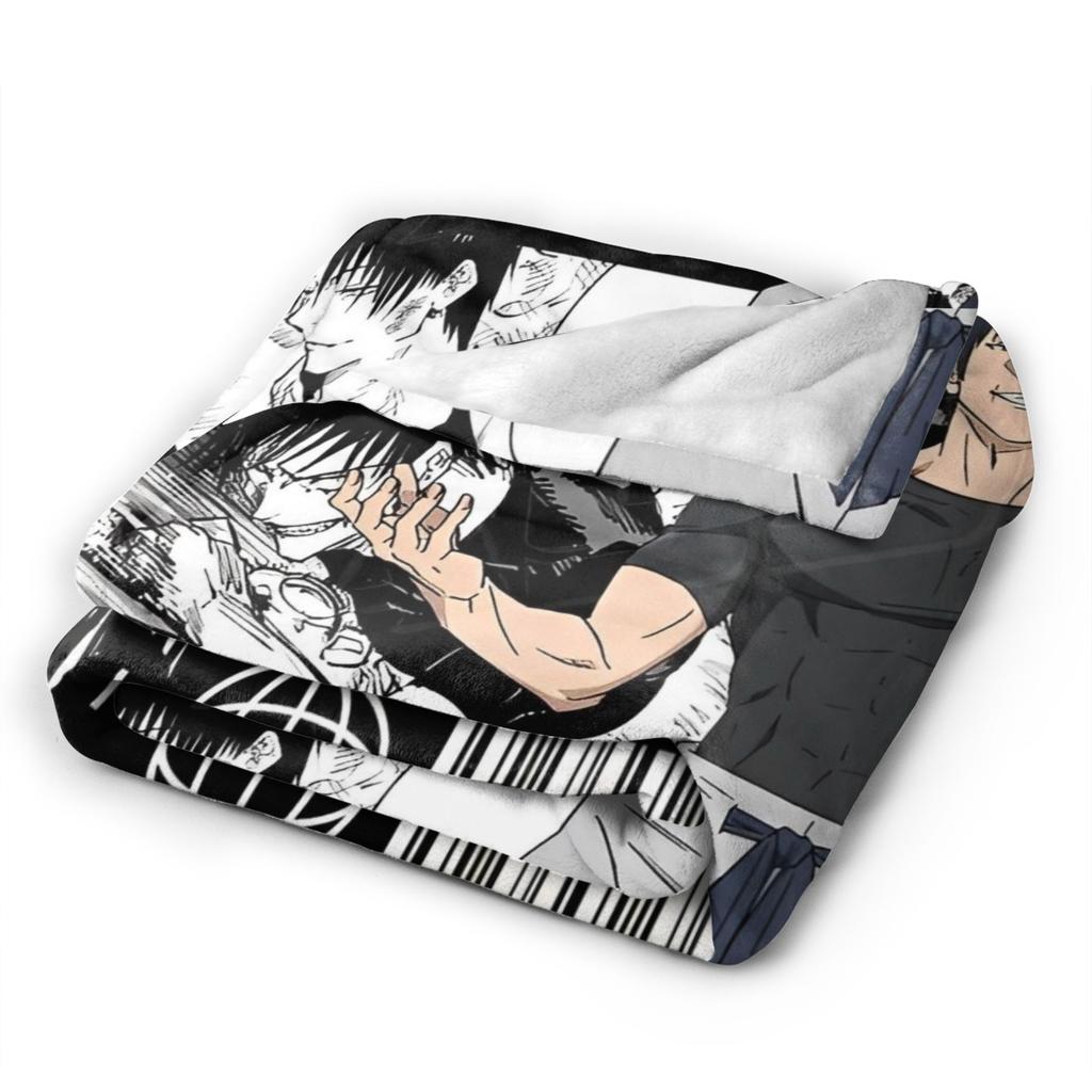 Jujutsu Kaisen Toji Fushiguro  Knitted Blanket Fleece  Lightweight Throw Blankets for Home Couch Bed Rug