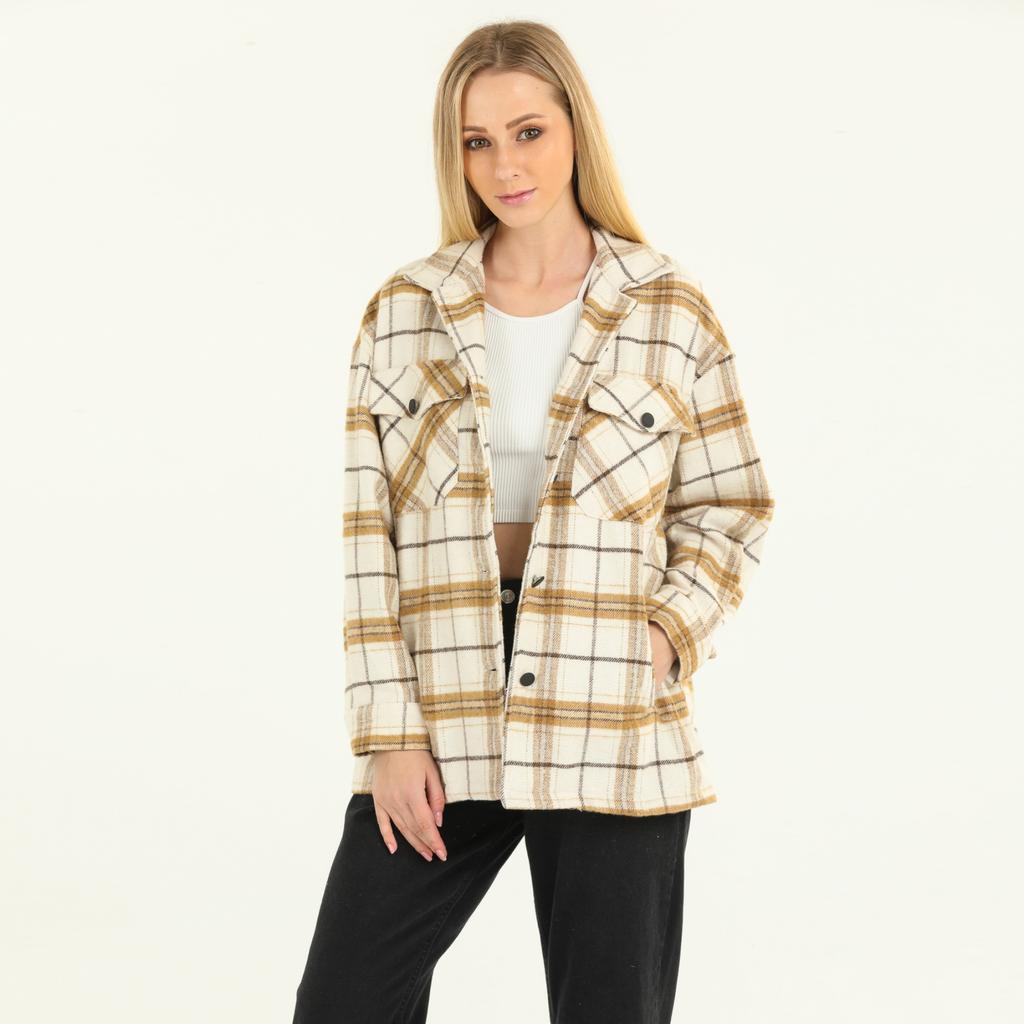 Langes Holzfällerhemd aus Baumwolle mit Karomuster