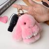 10CM Mini Fluffy Real Fur Pompon Bunny Women Girls Cute Plush Rabbit On Bag Jewelry Wedding Party Toy Kid Gift Bag Charm