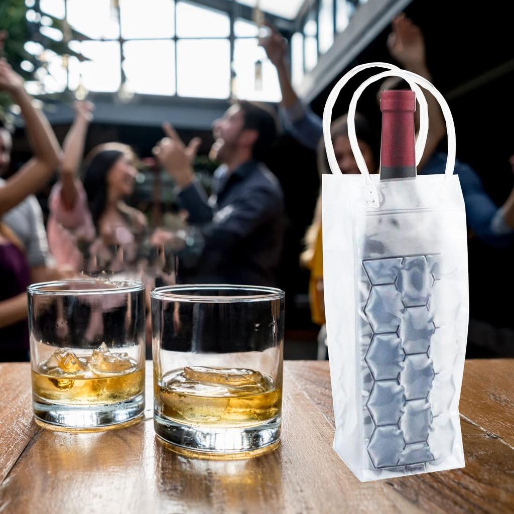 Reusable wine cooling sleeve, flexible ice pack for wine bottles, fast cooling and long-lasting cold, fits standard red, white, and champagne bottles