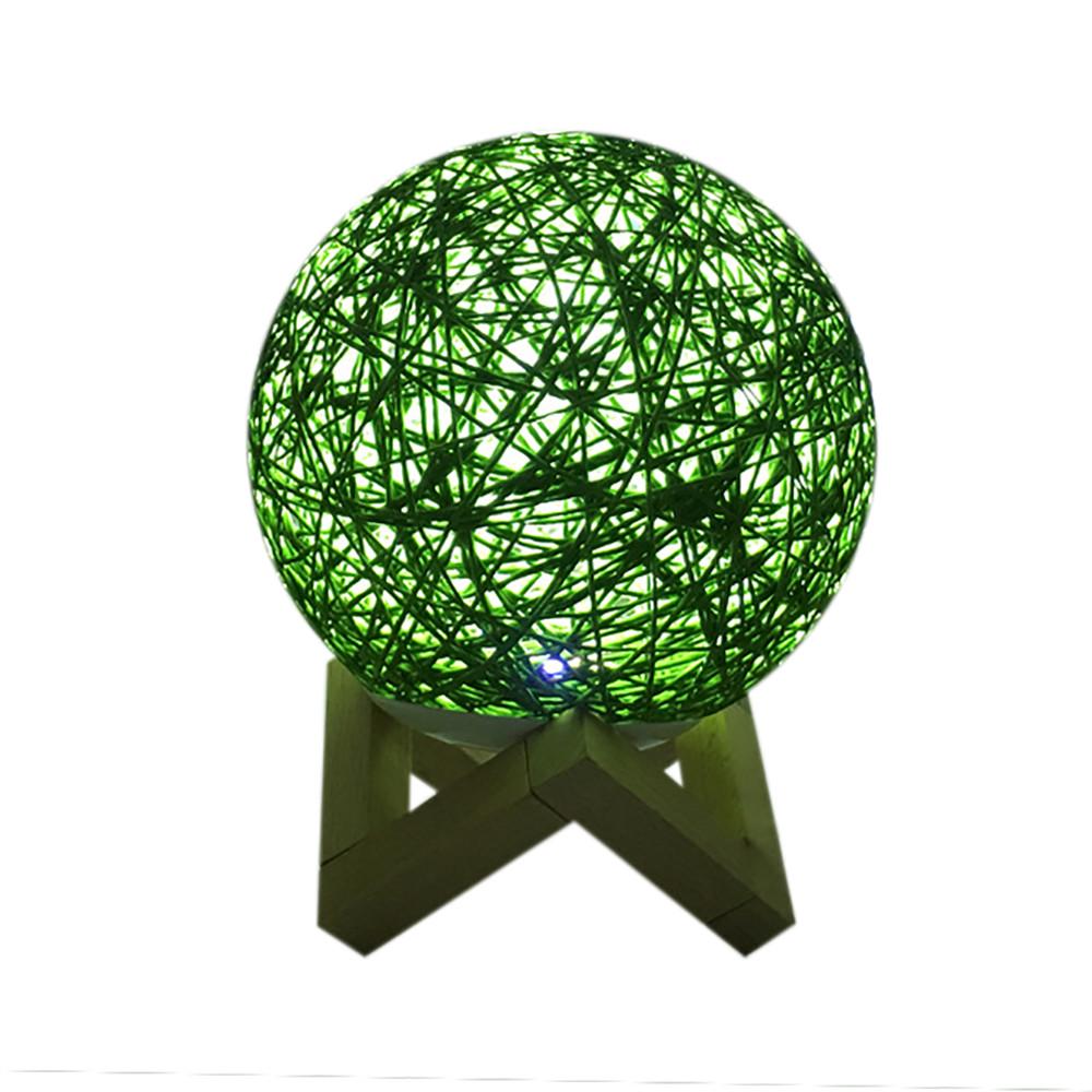 3D LED Rattan Moon Night Light USB Charging Table Desk Moon Lamp