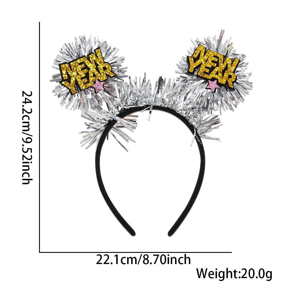 Black Gold Hair Band Decorative 2026 Celebration Headband New Year'S Eve Headband Comfortable Holidays Hair Accessory For New