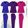 Elastic V-Neck Short Sleeve Scrub Suit for Dental Clinic, Salon, or Nurse Uniform
