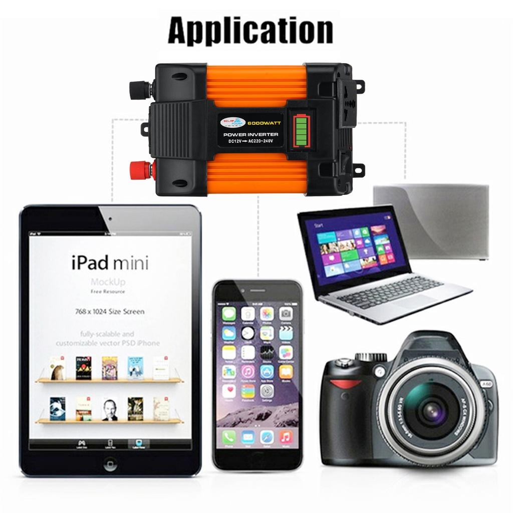 DC 12V To AC 220V/110VLED Power Display Car Power Inverter Charger Converter Voltage Transformer 2 USB Universal Socket