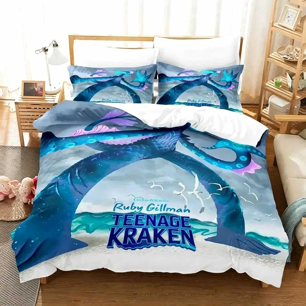 Ruby Gillman Cartoon Duvet Cover Pillowcase Print Girl Bedding Set For Kids Adults Single Double King Large Size