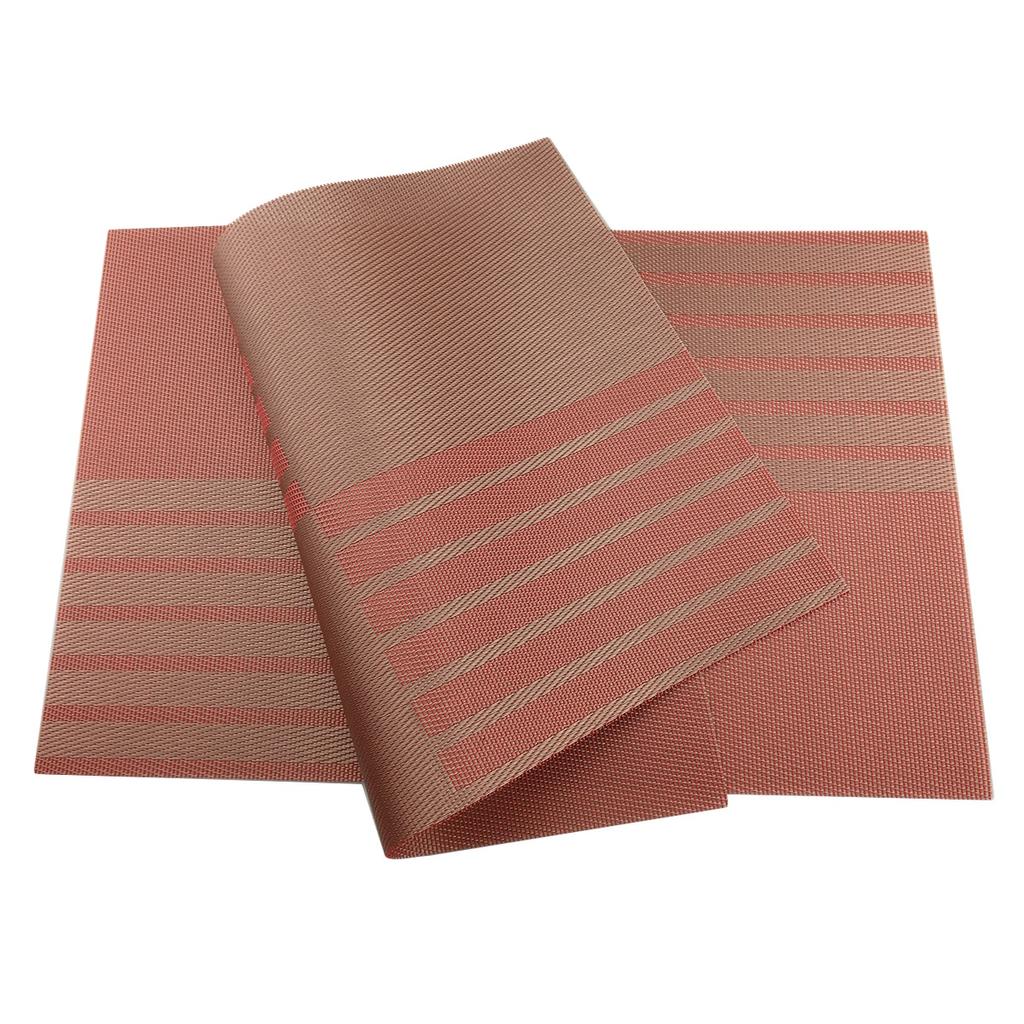 4Pcs Placemats Dinning Table Place Mats Set Non-slip Insulation PVC Placement Waterproof Heat-resistant Kitchen Table Mats