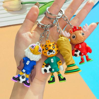 World Cup Mascot Keychain Bag Charm Soccer Fan Souvenir Gift Sports Theme Accessory
