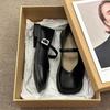 French Small Leather Shoes Women's 2025 New Autumn with Skirt Mary Jane Women's Shoes Evening Flat-bottomed Love Shallow Mouth Single Shoes
