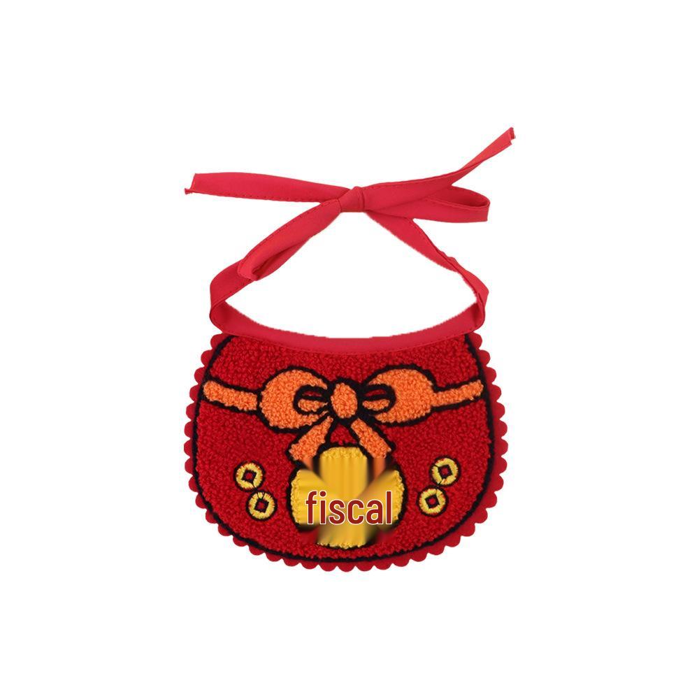 New Year Festive Pet Bib Scarf for Dogs & Cats - Spring Festival Lion Design